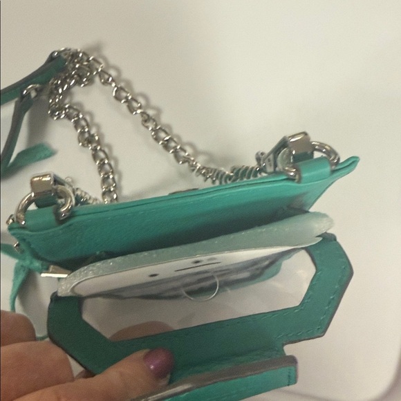 Aimee Kestenberg Turquoise/Teal cellphone crossbody Bag with Silver Accents NWOT - Picture 5 of 9